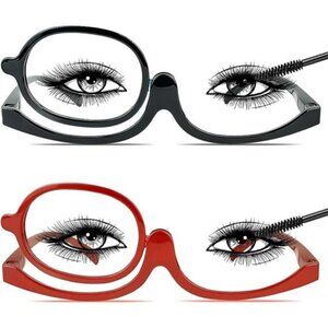 2-Pack Flip Lens Makeup Glasses – One-Eye Magnifier for Precise Eye Makeup X1.0